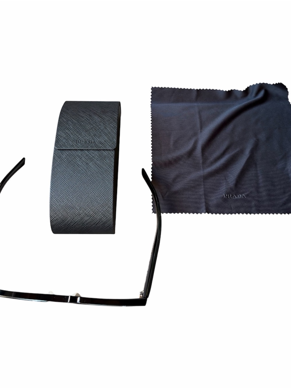 PRADA PR B17S 16K08Z Black Talc Dark Grey Lens 54mm Sunglasses Case & Cloth